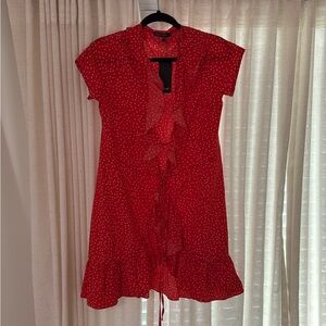 NWT Red Polka Dot Ruffle Dress